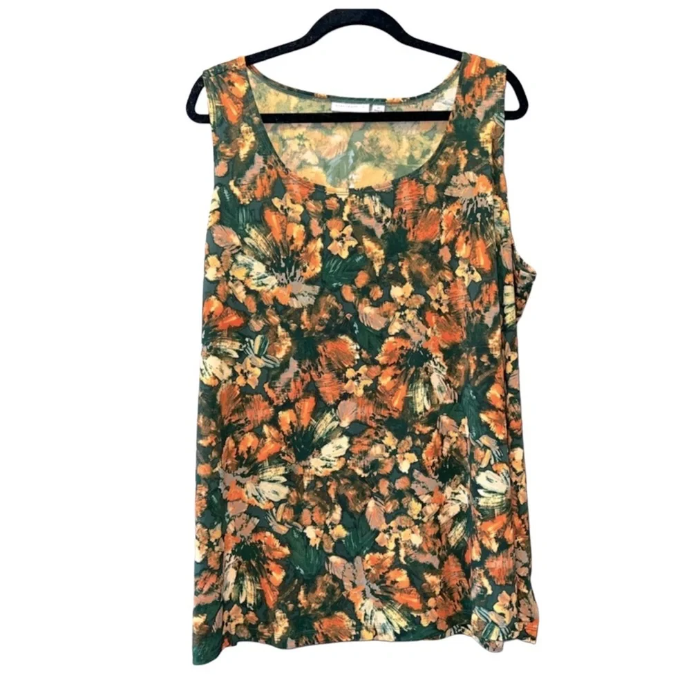 Women's Susan Graver Floral Sleeveless Tank Top Size 3X Like New